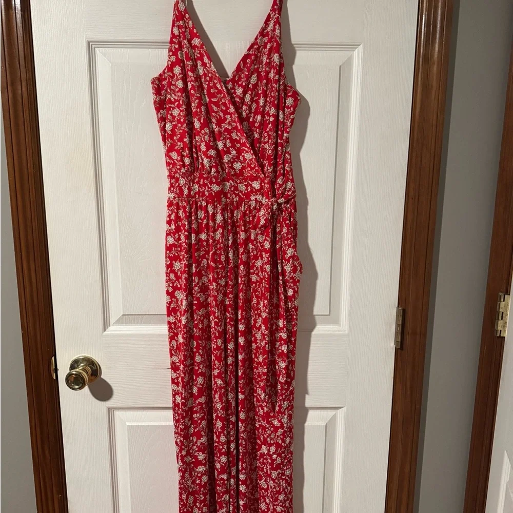 Kaileigh Red Floral Jumpsuit - Picture 1 of 4
